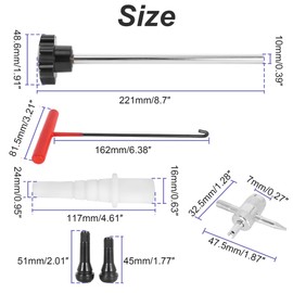 RUTU Quick Change Tire Valve Tool Kit, 51025 Tire Valve Stem Core Removal Tool with TR413 TR414 Stem, Tire Leakage Valve Replacement Tool Fit for Cars Motorcycles ATVs Trucks