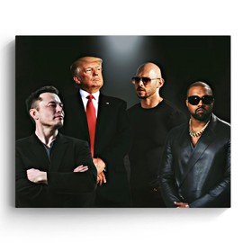 President's Day Canvas Wall Art Decor - Iconic Visionaries with Patriotic Spirit, Modern Leadership Artwork for Office or Home, Motivational Gift for Entrepreneurs and Thinkers 20X24 inch