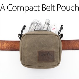 diodrio Belt Pouch for Men Women YKK Zippers EDC Pouch, Belt Bag Waist Pack for Hiking, Water Resistant, Waxed Canvas, Olive, Olive Small, Small