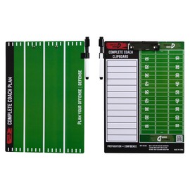 Coach's Flag Football or Tackle Football Dry Erase Clipboard - Double-Sided Coaching Marker Board to Plan Offense and Defense - Execute Your Game Plan! Bonus Whistle, Clip-on Marker, and Clip.