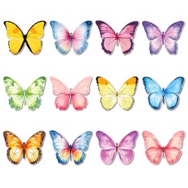 24 Pack Butterfly Sticky Notes, Cute Mini Spring Butterflies Self Stick Notepads, Butterfly Party Favors for Kids Girls Women, Kawaii Self Adhesive Sticky Notes for Office School