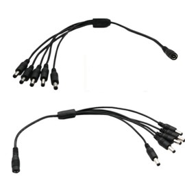 UpperFu 2pcs CCTV DC Power Splitter Cable 5.5mm x 2.5mm Female Jack to 5 Male 5 Ways Splitter Connector Cable 5.5mm x 2.5mm Adapter for LED Strip Surveillance Camera Security Camera