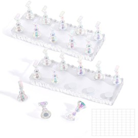 AcDesign - Juego de 2 soportes para uñas para exhibición de uñas de pintura - Aurora acrílico magnético para práctica