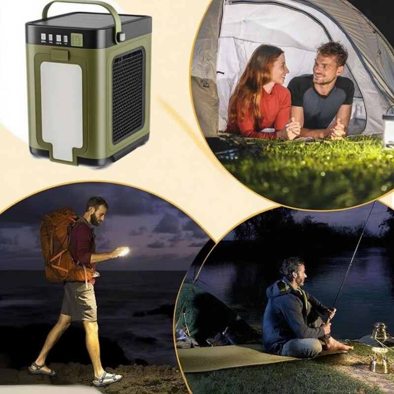 Outdoor Foldable LED Camping Lantern, Rechargeable Camping Light with Solar
