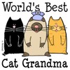 CafePress World's Best Cat Grandma Square Car Magnet, Magnetic Bumper
