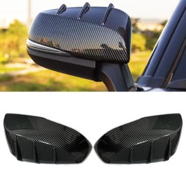 CHICHENKJ for Toyota Highlander 2020 2021 2022 2023 Side Rearview Mirror Cover, Add-on Side Mirror Cap, Carbon Fiber Pattern Auto Exterior Highlander Accessories 2PCS