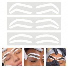 Guapa Disposable Eyebrow Design Stencil Airbrush Tint Stickers Easy Application Brow Tinting for Shaping Single Eyebrow Type Option with 3 Shapes Available (eyebrow stickers D)