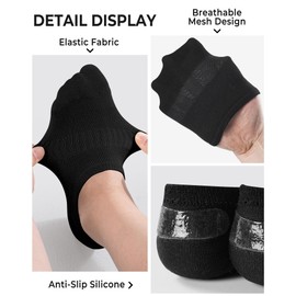 BOOPH 10 pares de calcetines deportivos para niños y niñas, calcetines deportivos de corte bajo, con acolchado completo, Negro -, 3-5 Años