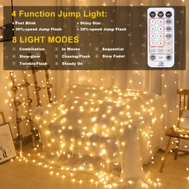 litren Fairy Lights Outdoor Indoor with Plug Upgrade 8+4 Modes 200 LEDs 20+5 m Long Outdoor Fairy Lights Power IP65 Waterproof Fairy Lights Children's Room Balcony Party Garden Lighting Warm White