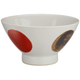 Hasamiyaki Wayama Kiln Kurawanka Rice Bowl, Red Round Crest