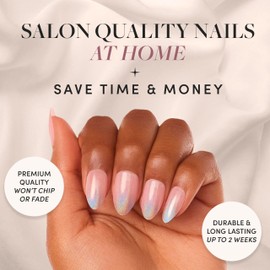Glamnetic Glamnetic Press On Nails - Winter Storm | Semi-Transparent Short Almond Nails, Reusable | 15 Sizes - 30 Nail Kit