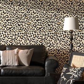 Naphite Leopard Wallpaper Cheetah Print Self Adhesive Wallpaper 78.7inL17.3inW Vintage Contact Paper for Cabinets Liners Waterproof Bathroom Funky Room Decor Removable Brown Cheetah Contact Paper