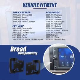 RETEPIF Double DIN Radio Installation Dash Kit with Radio Wire Harness for 2007-2016 Jeep Dodge Chrysler，Aftermarket Radio Dashboard Stereo amp Trim Strip Bezel Bracket Wire Kit