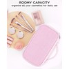Twofold Cute Makeup Bag for Girls, Portable Pink Cosmetic Bag,