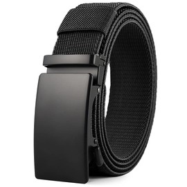 DOOPAI Belt Men, elastic golf belts for men, Nylon Ratchet Belt Men's Casual Black Belt, Adjustable Trim to Fit