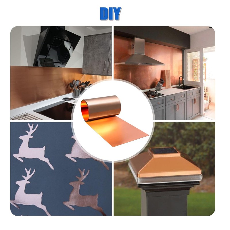 Uxney Copper Tape Copper Sheet Roll, Copper Sheet 1000 x