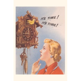 Vintage Journal Cuckoo Clock, Its Time (Pocket Sized - Found Image Press Journals)