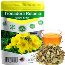 Gabio Green-Tronadora Retama, 16 oz/ 1 pound gr Premium Quality tronadora tea, resealeble bag, yellow elder herbs, tronadora hierba Non GMo, Resealable bag. 16 oz/ 1 pound