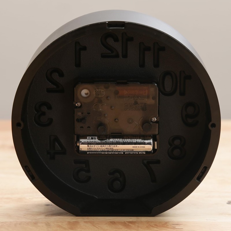 Fuji Boeki 99230 Table Clock, Black, Diameter 5.3 inches (13.4