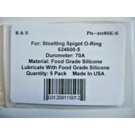 R&S Stoelting 624600-5 Spigot Body O-Rings / R&S 208SE-S / Food Grade Silicone