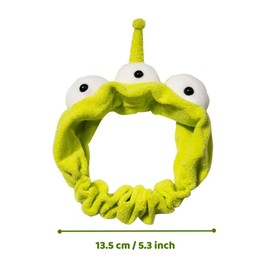 YTRUOYI 1 PCS Three Eyed Alien Headband Cute Plush Toy Headband Green Monster Headband Funny Anime Headwear Elastic Headband for Taking Photos and Daily Wash Up