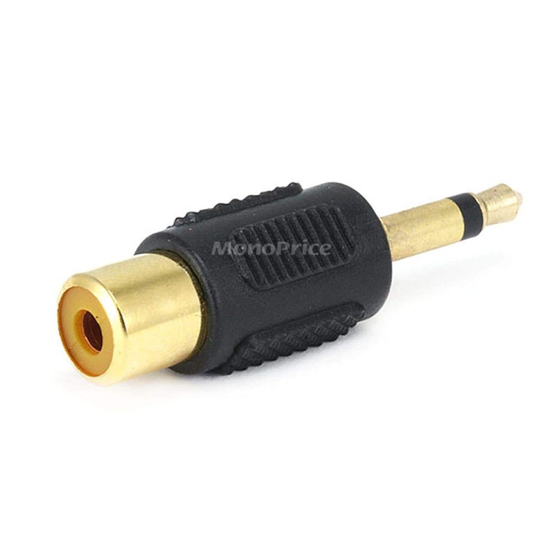Monoprice 107146 3.5mm Mono Plug to RCA Jack Adaptor, Gold