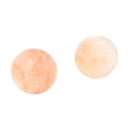 LHYILSWQ 2Pcs Ball Shape Himalayan Salt Hot Massage Stones Spa Massagers Rocks for Women&Men Pink 2.36IN