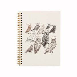 QUICQOD Vintage Owl Journal Notebook,Owls Notebooks for Women Work Office School Student Teacher,Retro Hardcover Spiral Notebook 5.5x8.3