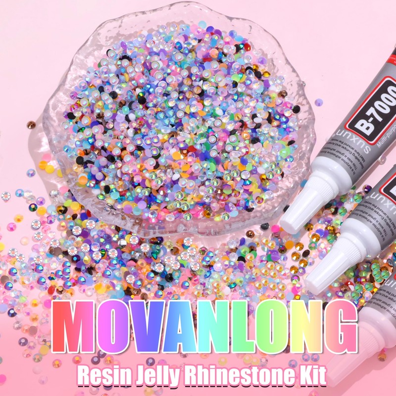 30000Pcs Resin Jelly Rhinestones with Tool Bedazzling Kit 3MM Diamond