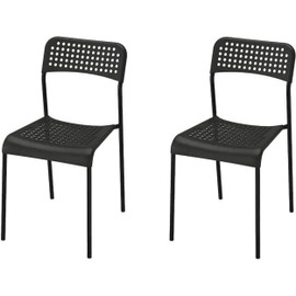 Ikea ADDE Chair, Black,(Pack of 2)
