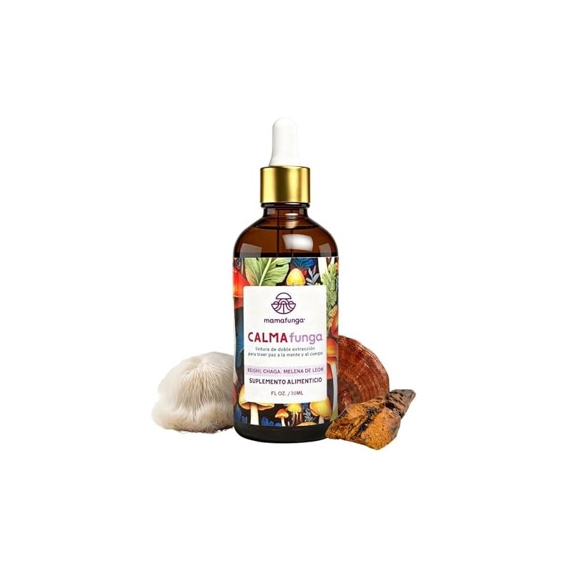 CalmaFunga - Tintura Adaptógena de Doble Extracción Blend de Reishi,