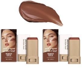2PCS 3-in-1combining Foundation Stick Beauty Balm Serum Boosted Skin Tint,Solid Tinted Moisturizing Serum Contour Foundation Face for Women,Natural Finish Makeup,Buildable Medium-to-Full Coverage(#02)