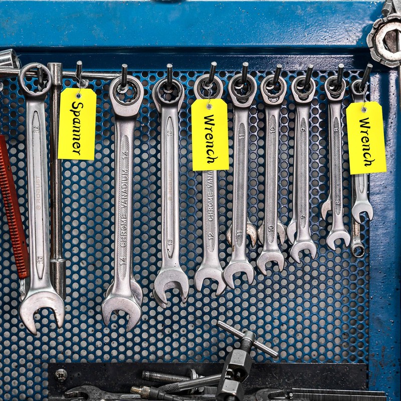 200pcs 120x60mm Yellow Threaded Labels Price Tags Plastic Emptied Rigid