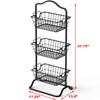Simple Houseware 3-Tier Rigid Wire Market Fruit Basket Stand, Black