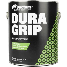 Dura Grip Anti-Slip Paint for Concrete, Wood, Tile and Metal – Non-Skid Coating for Floor, Decking and Ramps – Gallon (Safety Red)