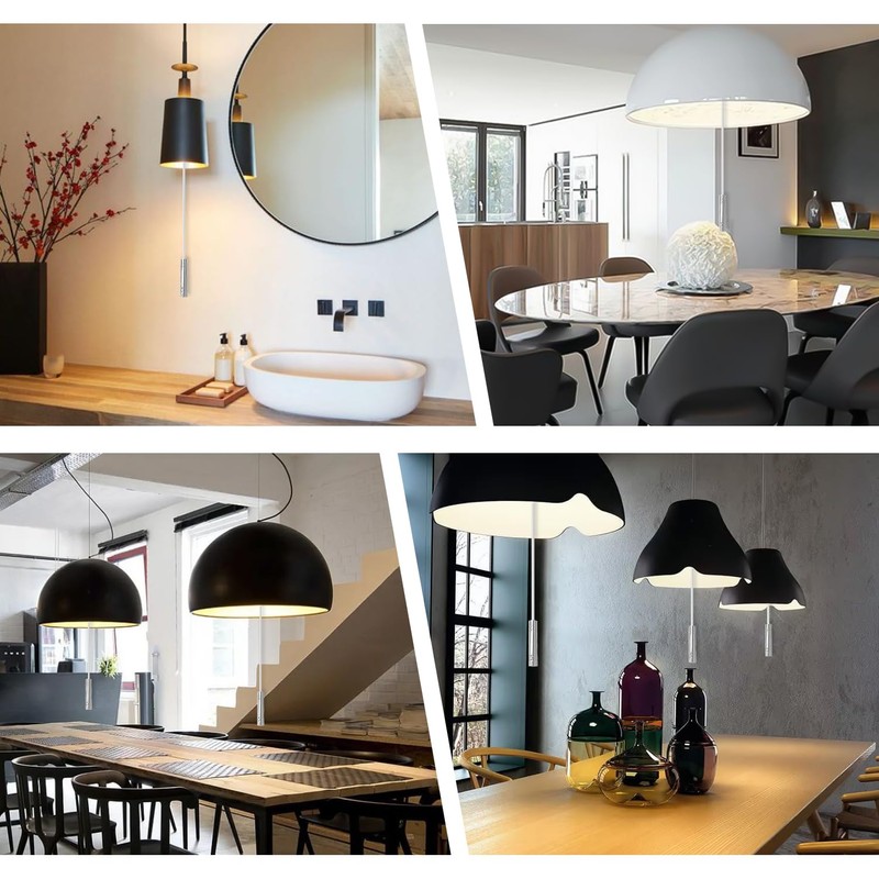 SUBTAVIK 2Pcs Light Pull Cord, 150CM Length Bathroom Pull Cord