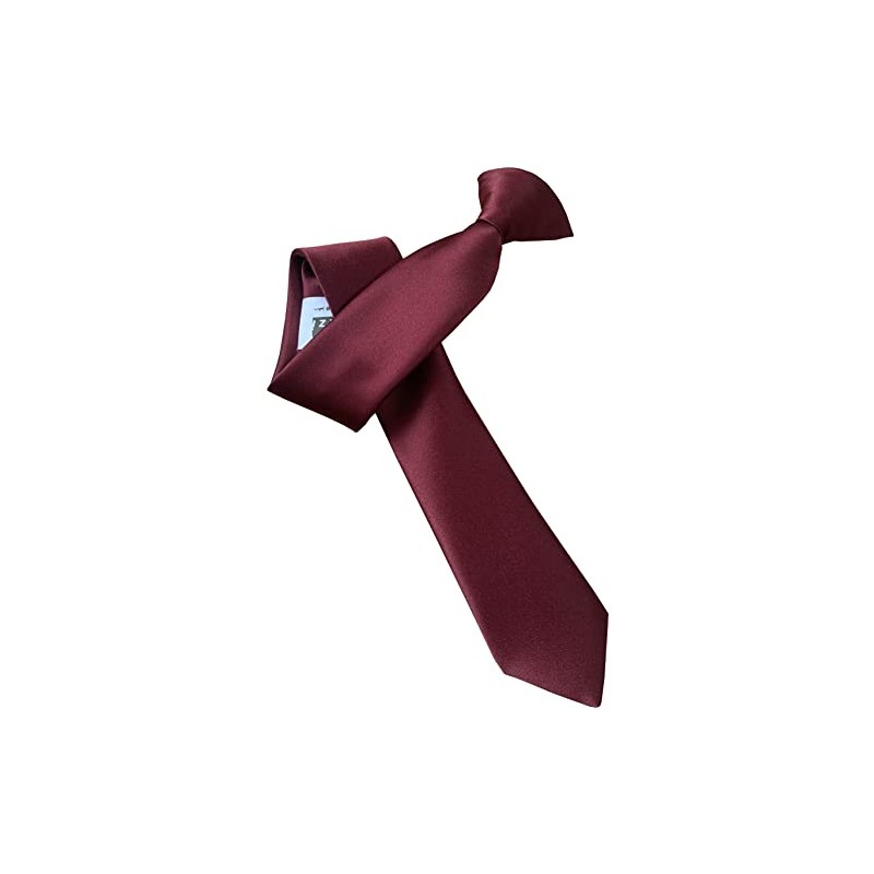 Clip Kravatte Fine Italian Satin - Red - burgundy