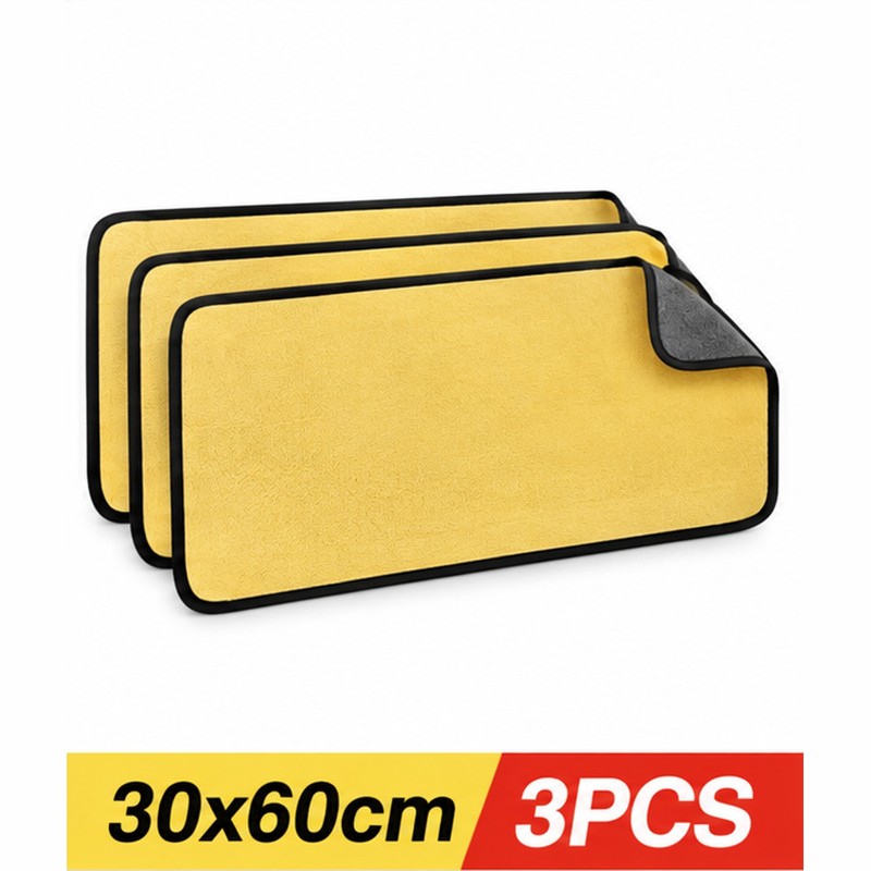 Microfiber Cleaning Towels for Car Care – Thickened Absorbent Yellow