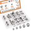 Dianrui 62Pcs 304 Stainless Steel SAE Lock Nuts Assortment Kit,