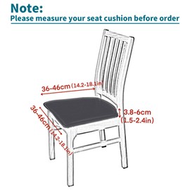 Dioxide Set of 4 Stretch Jacquard Chair Seat Covers for Dining Room, Removable Washable Chair Seat Protector Slipcover (Black)