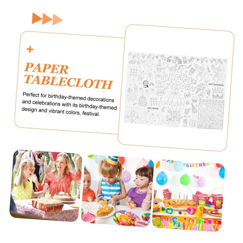 LABRIMP Birthday Party Paper Table Cloth Delicate Table Runner for