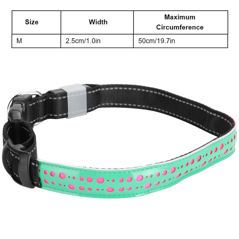 USB Rechargeable LED Pet Adjustable Carved Collar Dog Lighting Night