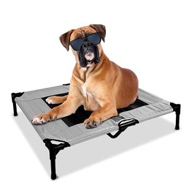 Floppy Dawg Just Chillin' Elevated Dog Bed. Cool Cot for Indoor or Outdoor Pet Use. Lightweight and Portable. Chill in Style on Raised Breathable Mesh Fabric.