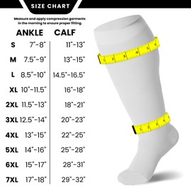 Mojo Compression Socks - 4X-Large Knee-Hi Closed Toe Support Hose 20-30mmHg - Unisex, White - Designed to Improved Circulation and Lymphatic Issues