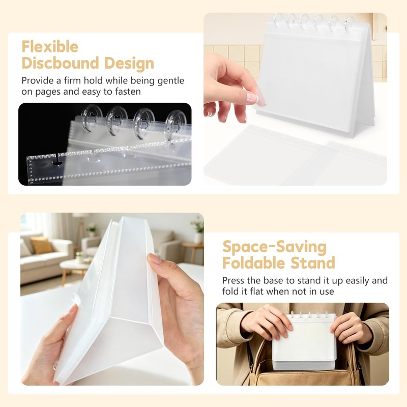 ATCYMI Recipe Holder Organizer Binder with 20 Double-sided Plastic Sleeves