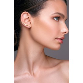 Minimalist Ear Cuffs Earrings Made of Sterling Silver, Handmade Jewellery by Emmanuela, Minimal Earring Cuffs, Ear Climber, Hypoallergenic Earrings, Ear Cuff (Silver)