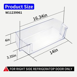 2 Pcs Upgraded W11239961 W10900538 Refrigerator Door Shelf Bin Compatible withWhirlpool Refrigerator, Replace 4591452, AP6333410, PS12578777, EAP12578777, Vanshly