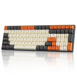 RK ROYAL KLUDGE RK100 Wireless Mechanical Keyboard RGB Backlit Bluetooth5.1/2.4G/Wired 96% Full Size 100-Key Hot Swappable Gaming Keyboard Red Switch Carbon