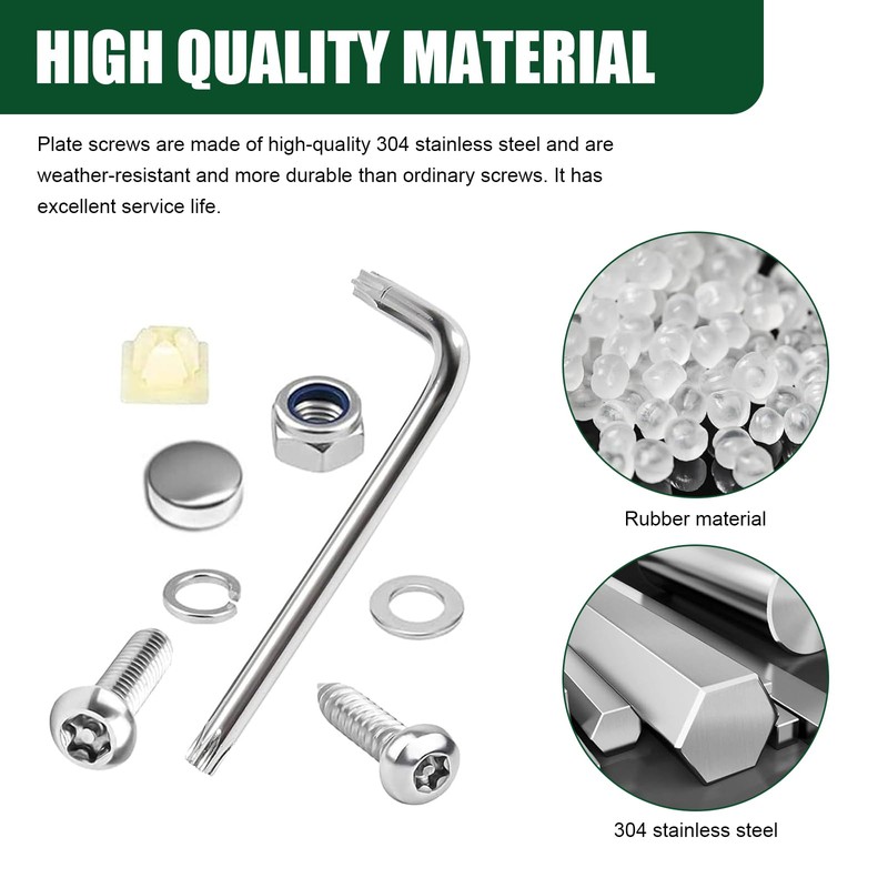 Downhill 54 PCS License Plate Screws Kit, Rustproof Anti Theft