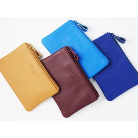SLIP-ON Noir "P" Pouch S NSL-1503GBL Gray Blue Genuine Leather Colorful Leather Accessory Case Key Case